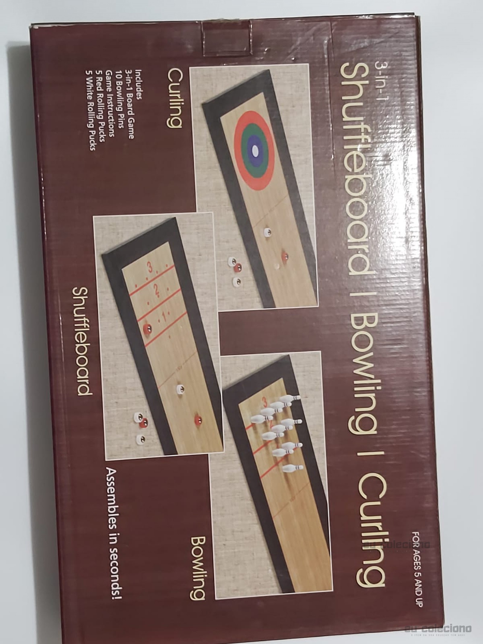 Jogo de tabuleiro 3 em um embaralhado boliche curling conjunto de mesa por Westminster